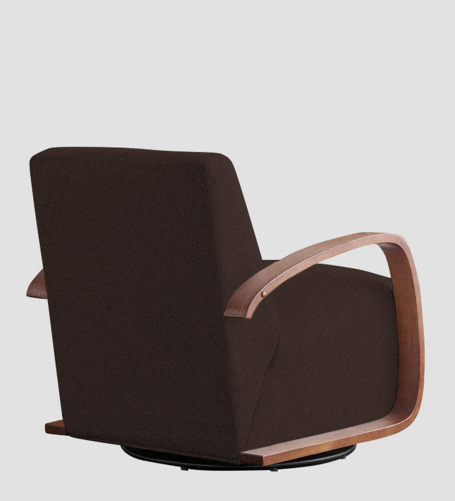 Balma Fabric Swivel Chair In Coffee Brown Colour - Febonic Living