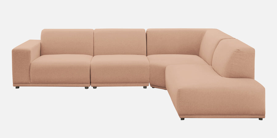 Adam Fabric Rhs Sectional Sofa 3 Ottoman Lounger In Cosmic Beige Colour - Febonic Living
