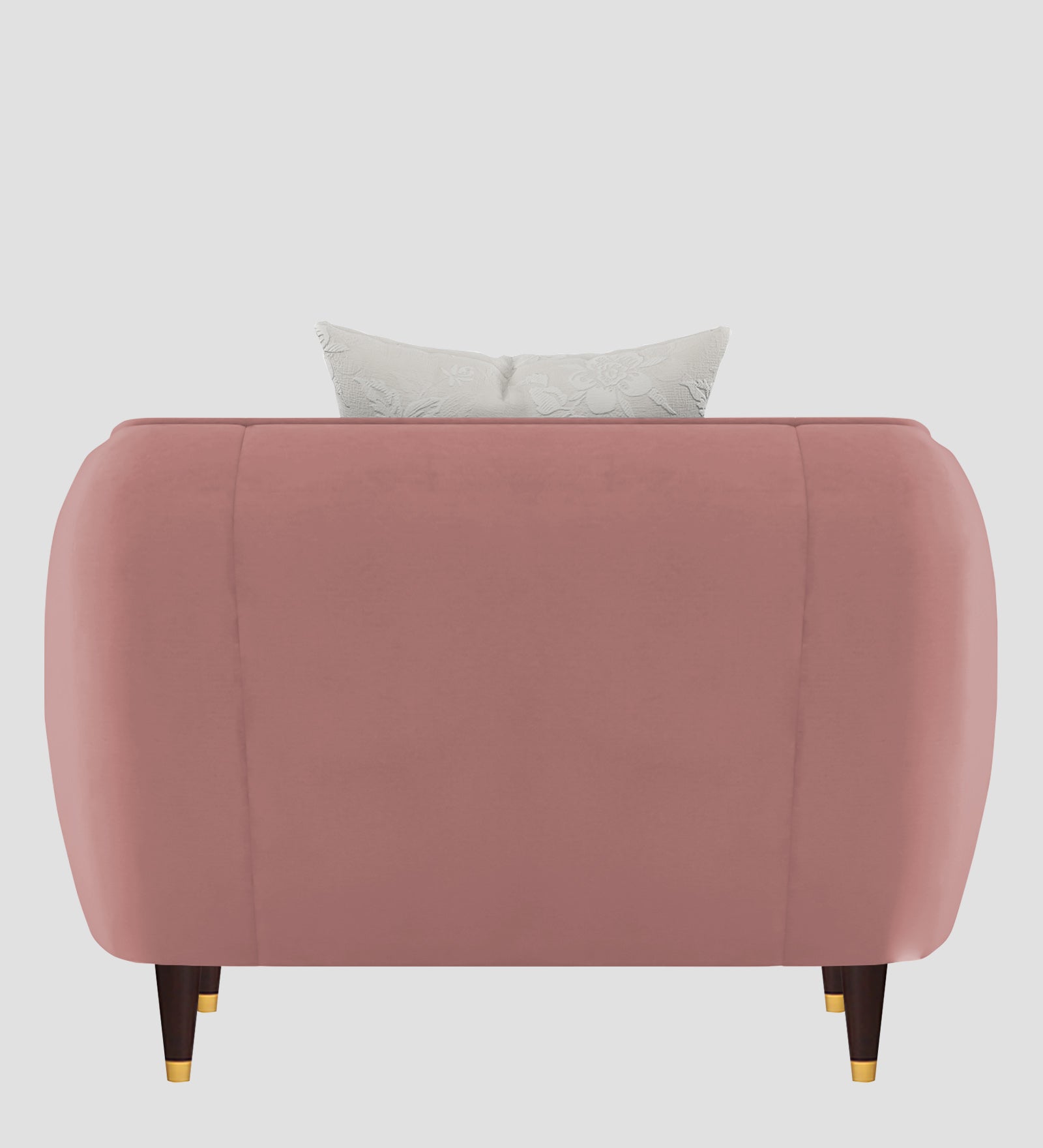 Hairo Velvet 1 Seater Sofa In  Blush Pink Colour - Febonic Living