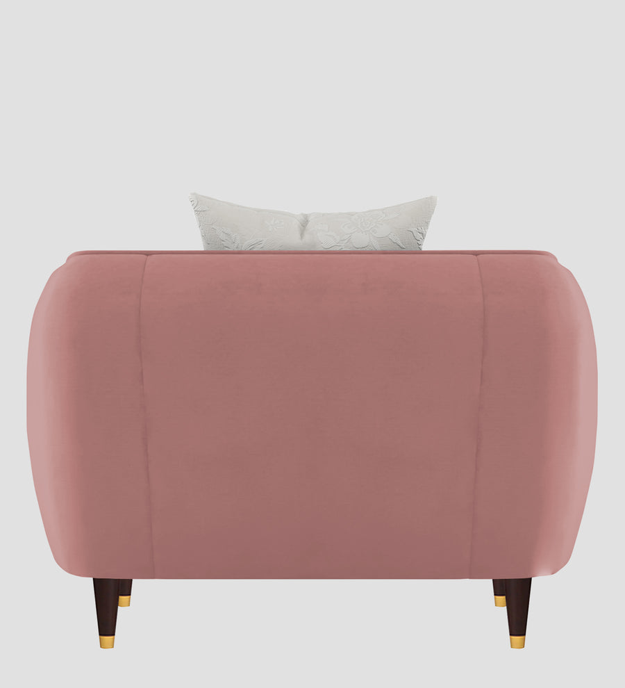 Hairo Velvet 1 Seater Sofa In Blush Pink Colour - Febonic Living