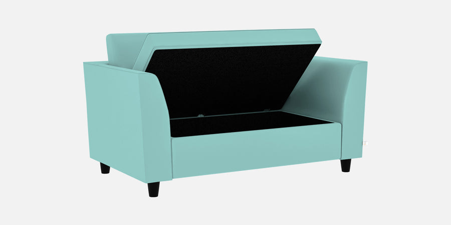 Bristo Velvet 2 Seater Sofa In Barmunda Aqua Colour With Storage - Febonic Living