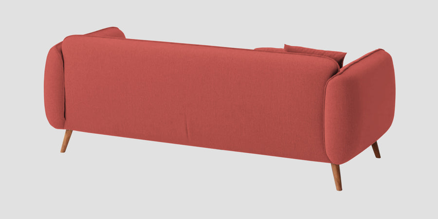 Zia Fabric 3 Seater Sofa In Salmon Pink Colour - Febonic Living