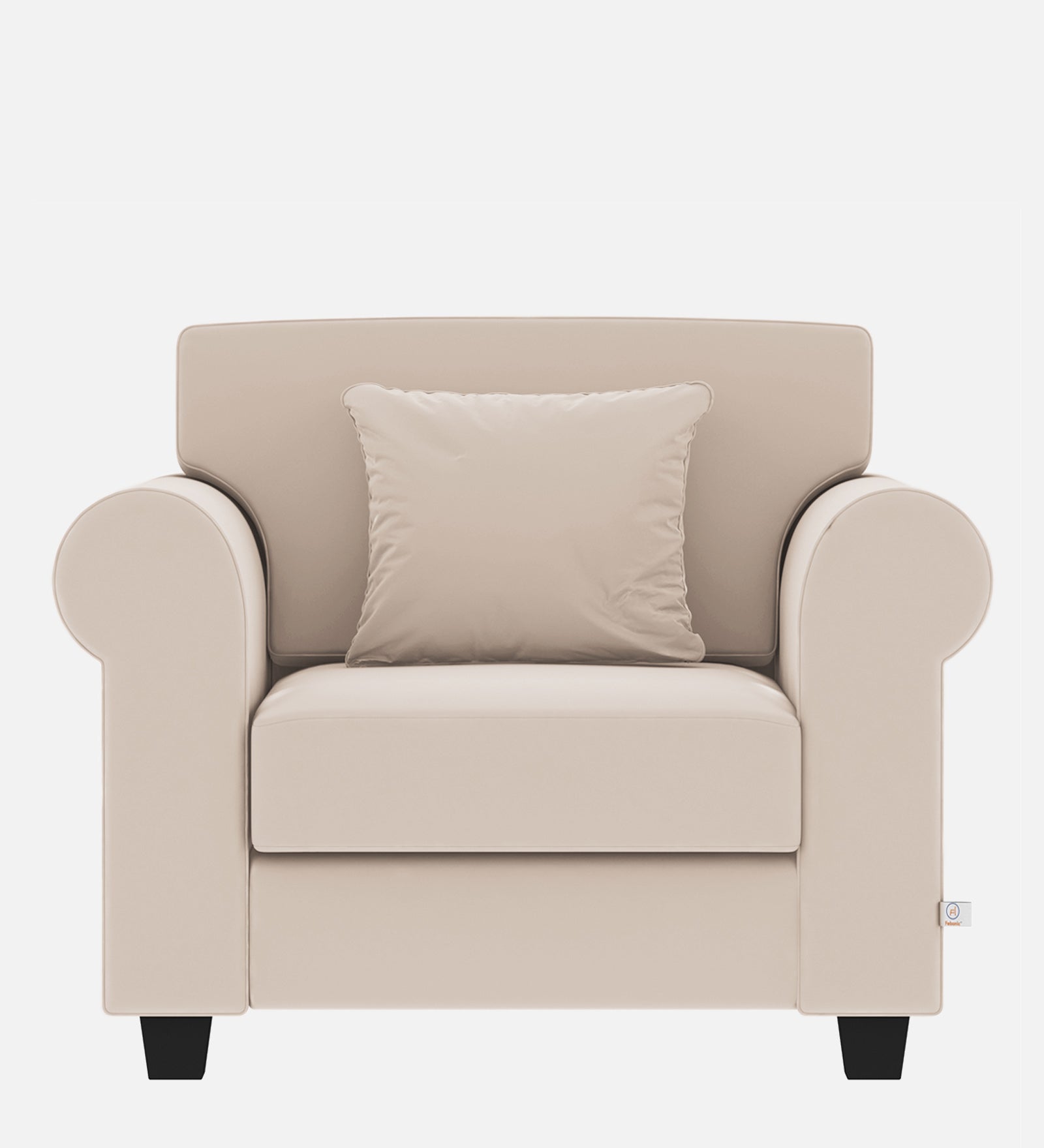 Numonk Velvet 1 Seater Sofa in Camel Beige Colour