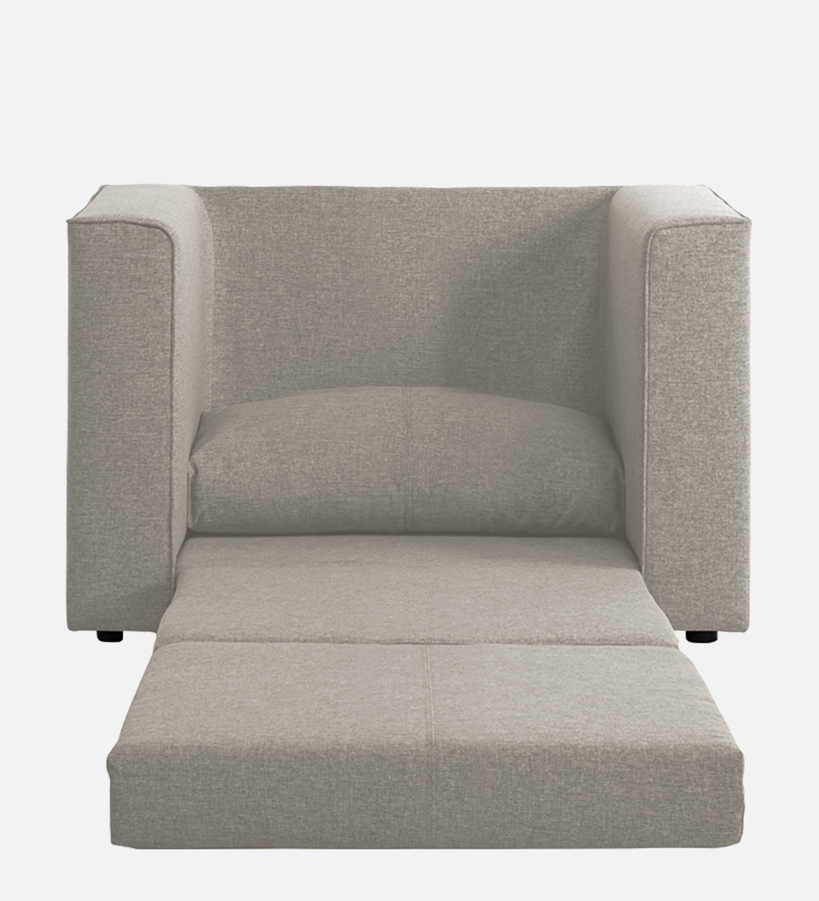 Kenia Fabric 1 Seater Convertible Sofa Cum Bed in Ash Grey Colour