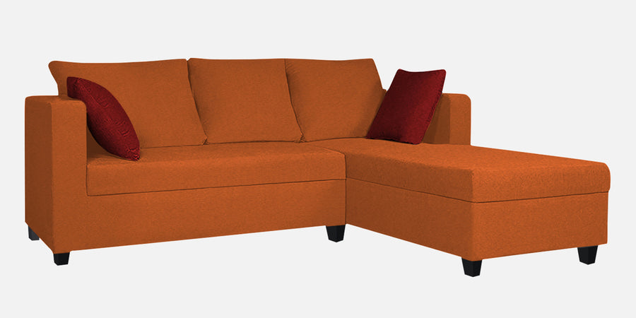 Nebula Fabric Lhs Sectional Sofa 2 Lounger In Vivid Orange Colour - Febonic Living