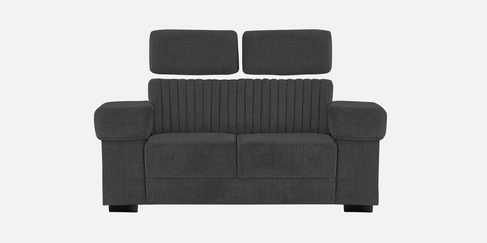 Draco Fabric 2 Seater Sofa In Charcoal Grey Colour