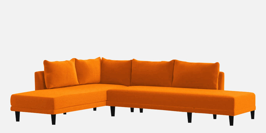 Ira Fabric Rhs 6 Seater Convertible Sofa Cum Bed In Vivid Orange Colour - Febonic Living