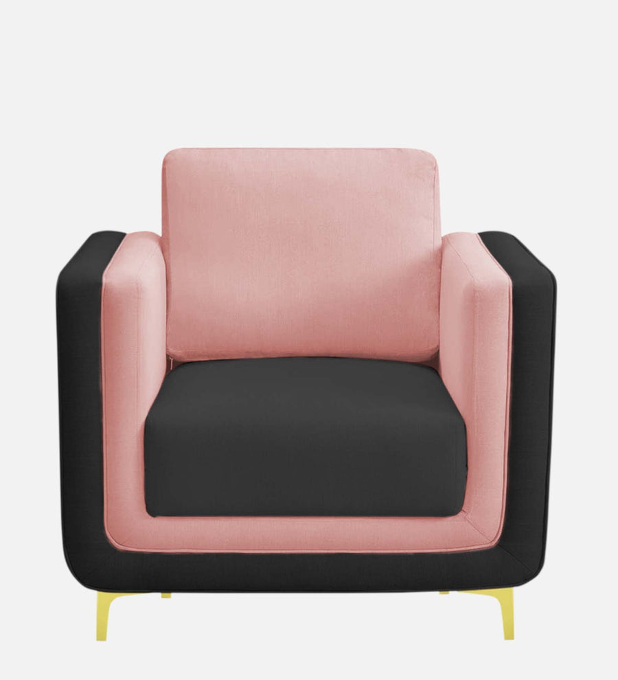 Visky Velvet 1 Seater Sofa In Millennial Pink And Hory Grey Colour - Febonic Living