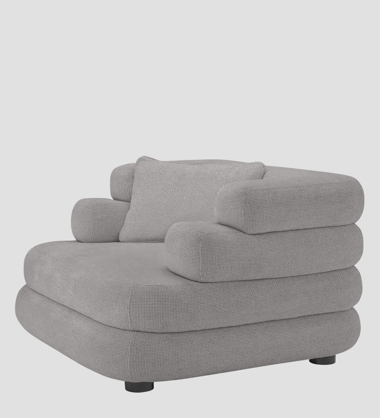 Wener Fabric 1 Seater Sofa in Silver Grey Colour