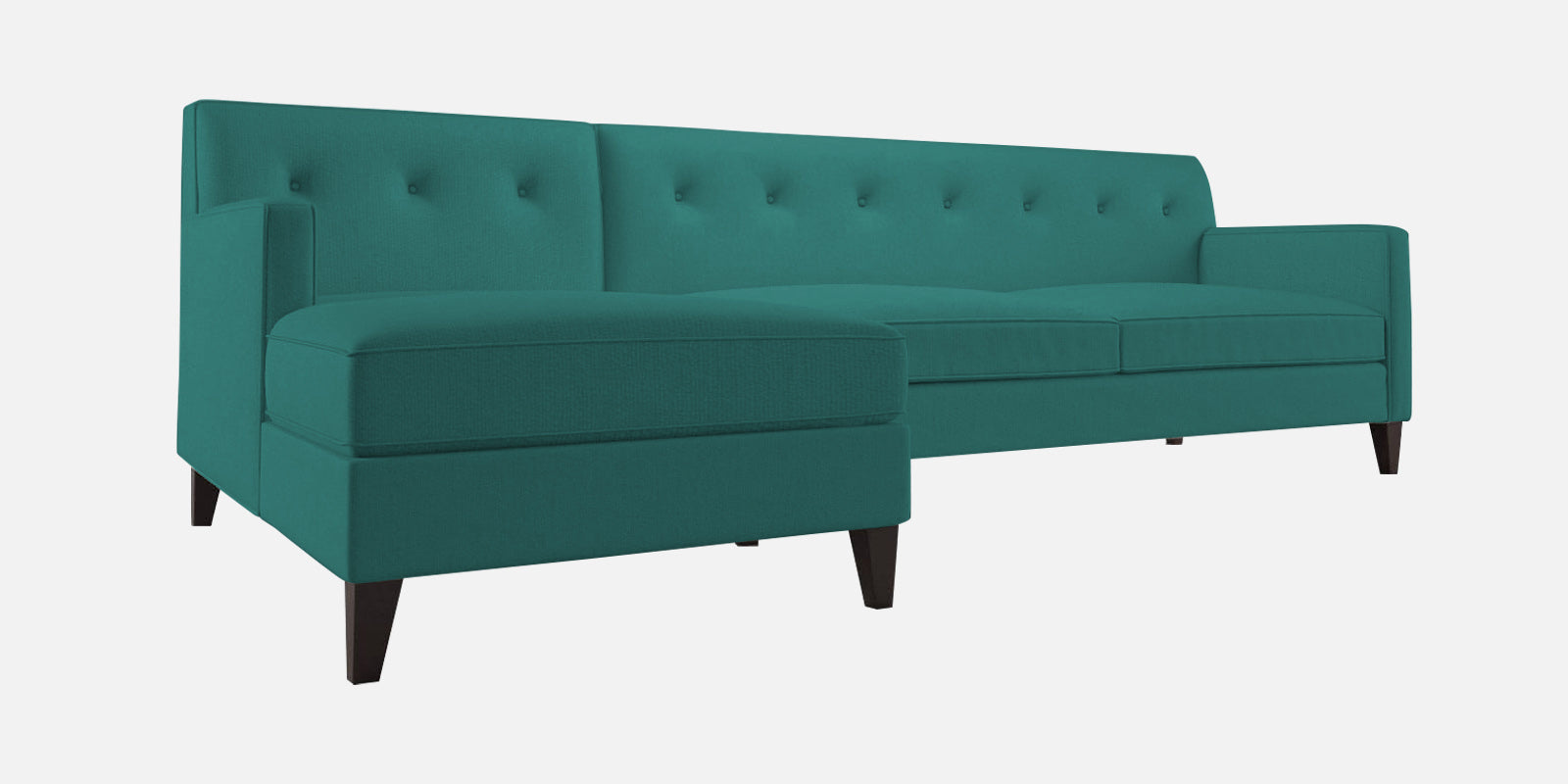 Miller Fabric RHS Sectional Sofa (3+Lounger) in Sea Green Colour