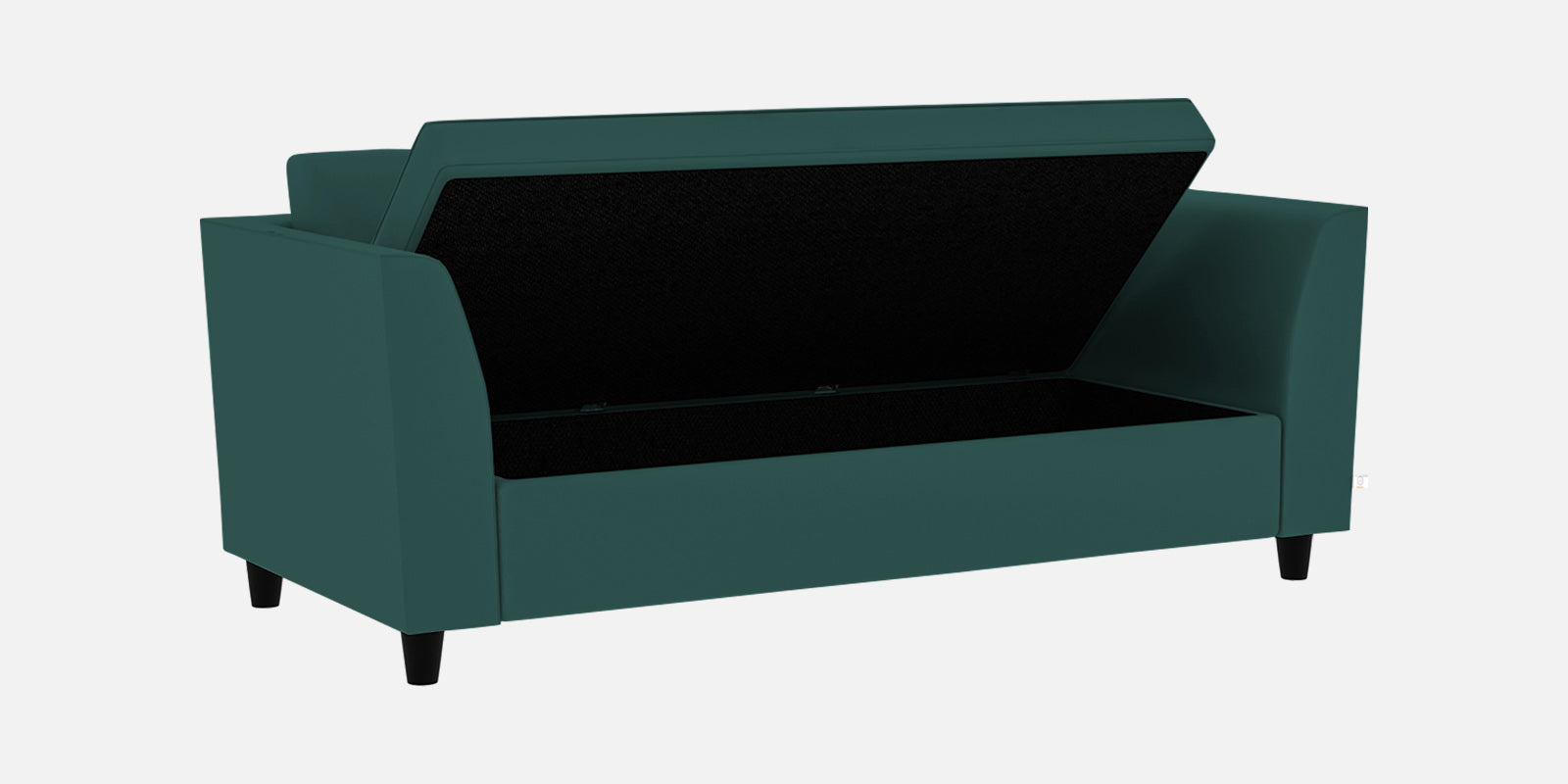 Bristo Velvet 3 Seater Sofa in pine green Colour With Storage