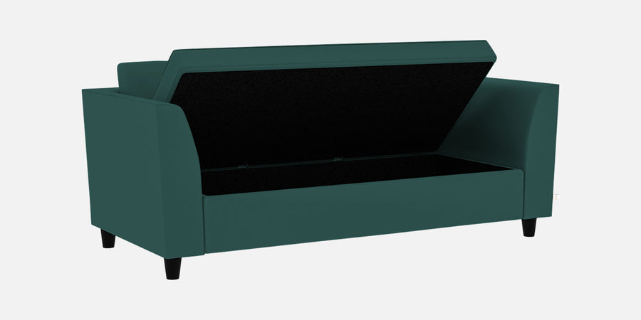 Bristo Velvet 3 Seater Sofa In Pine Green Colour With Storage - Febonic Living