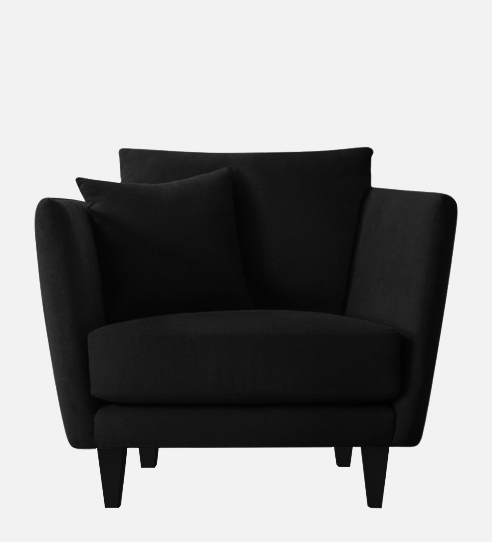 Norway Velvet 1 Seater Sofa In Adam Black Colour