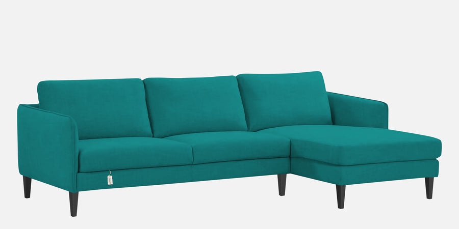 Piku Fabric Lhs Sectional Sofa 3 Lounger In Sea Green Colour - Febonic Living