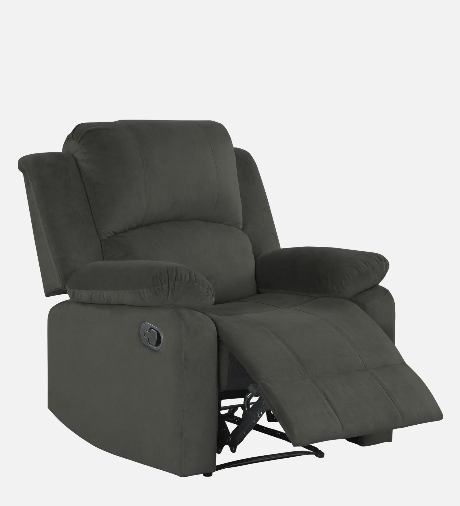 Henry Velvet Manual 1 Seater Recliner In Hory Grey Colour