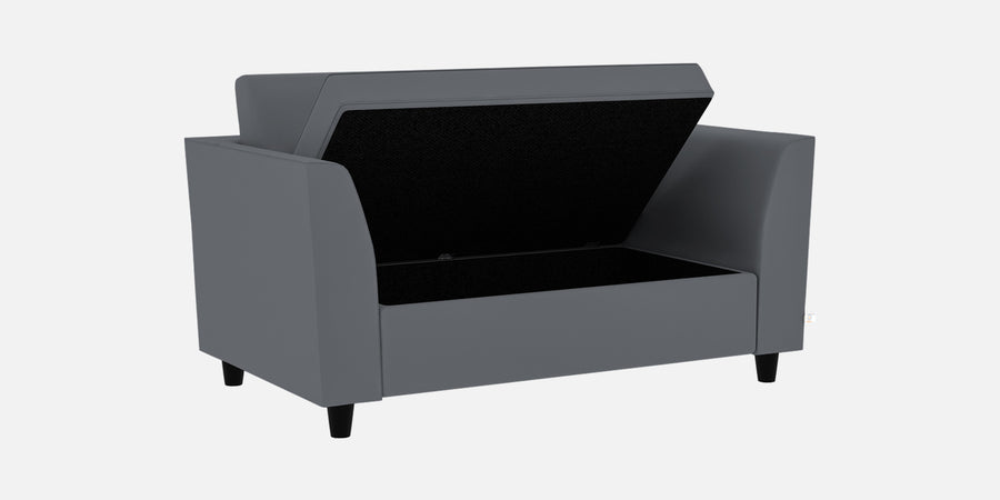 Bristo Velvet 2 Seater Sofa In Pubble Grey Colour With Storage - Febonic Living