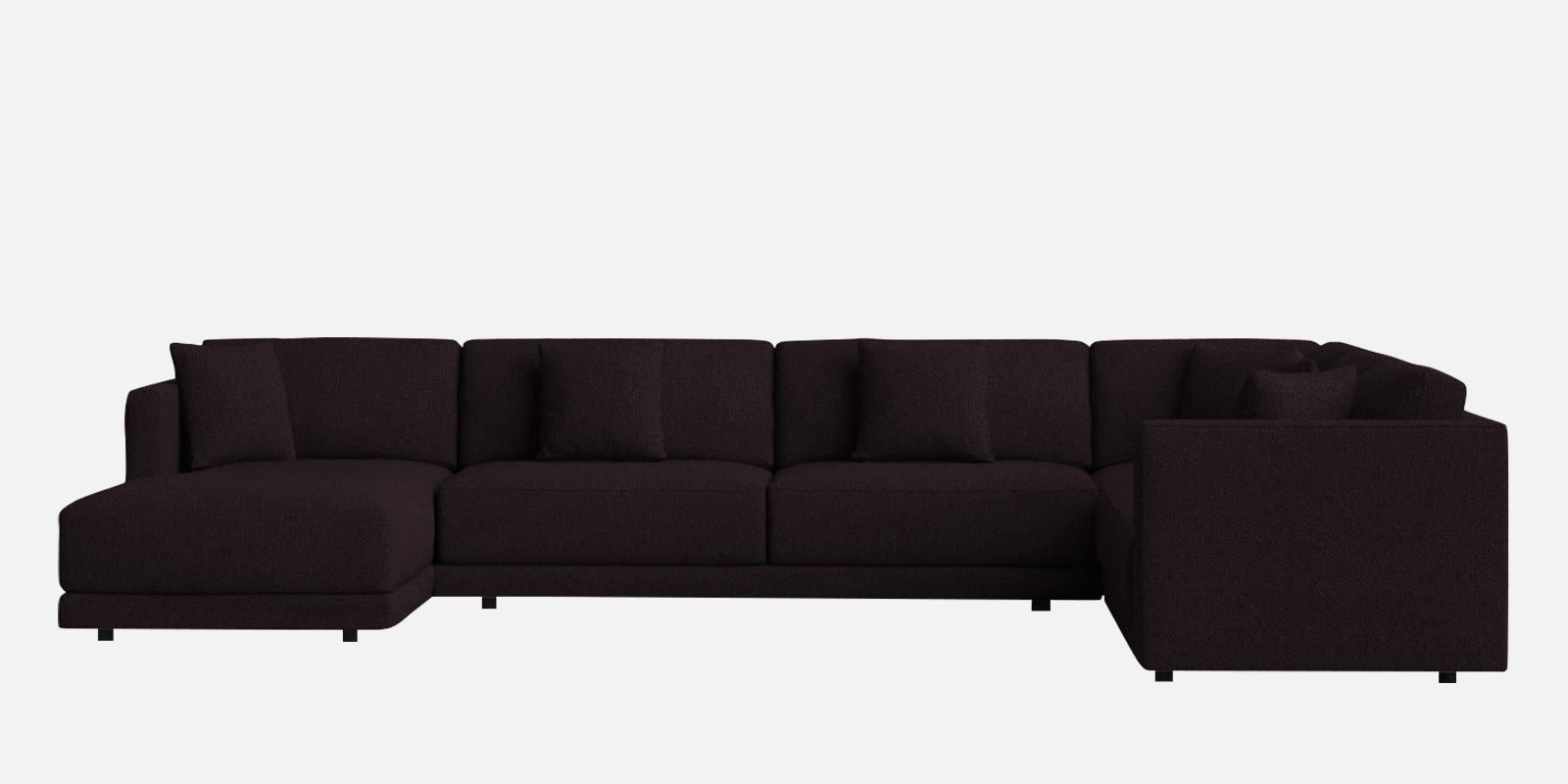 Carlin Fabric RHS 8 Seater Sectional Sofa In Cara Brown Colour