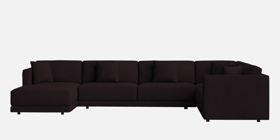 Carlin Fabric Rhs 8 Seater Sectional Sofa In Cara Brown Colour - Febonic Living