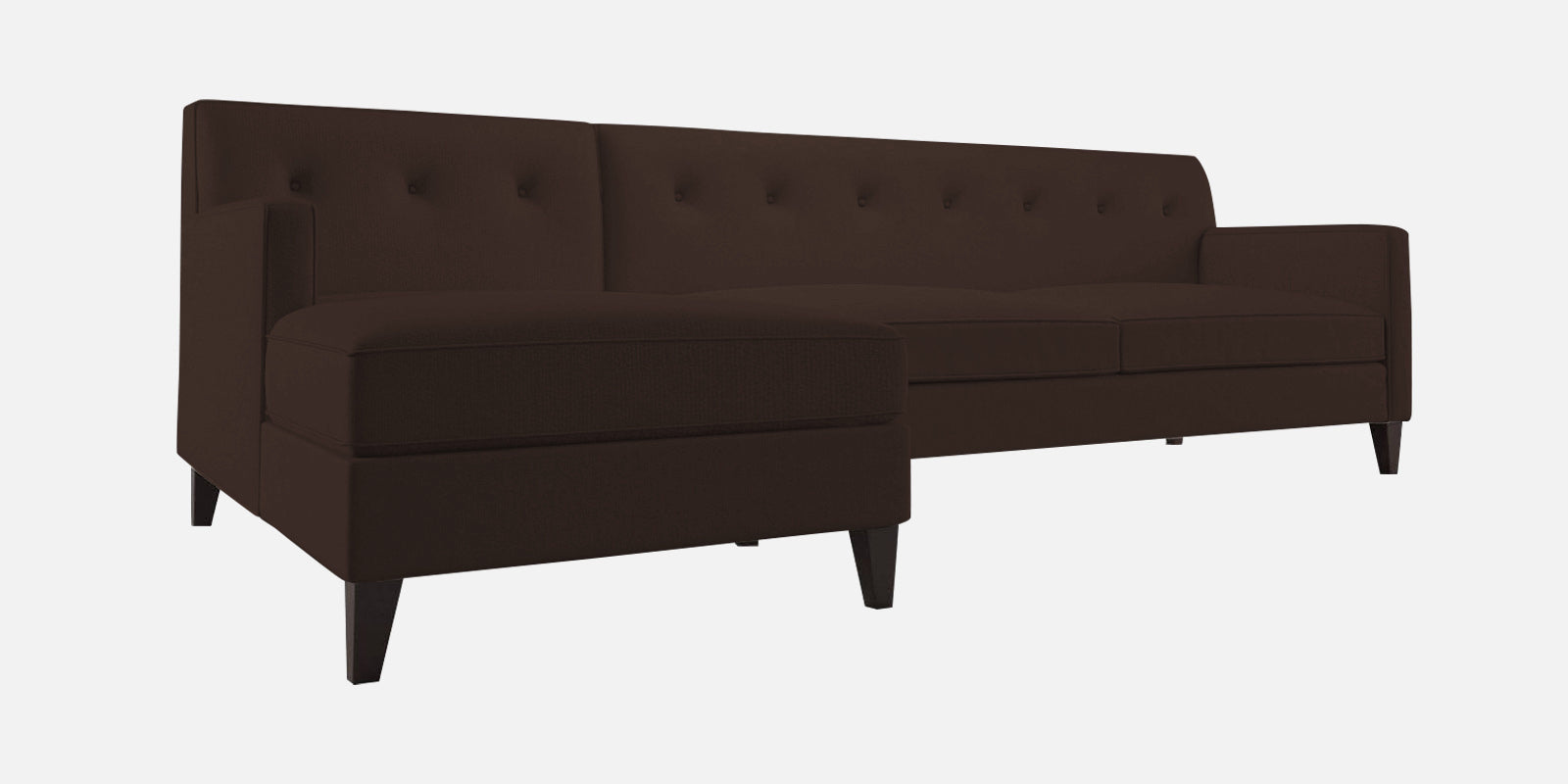 Miller Fabric RHS Sectional Sofa (3+Lounger) in Coffee Brown Colour