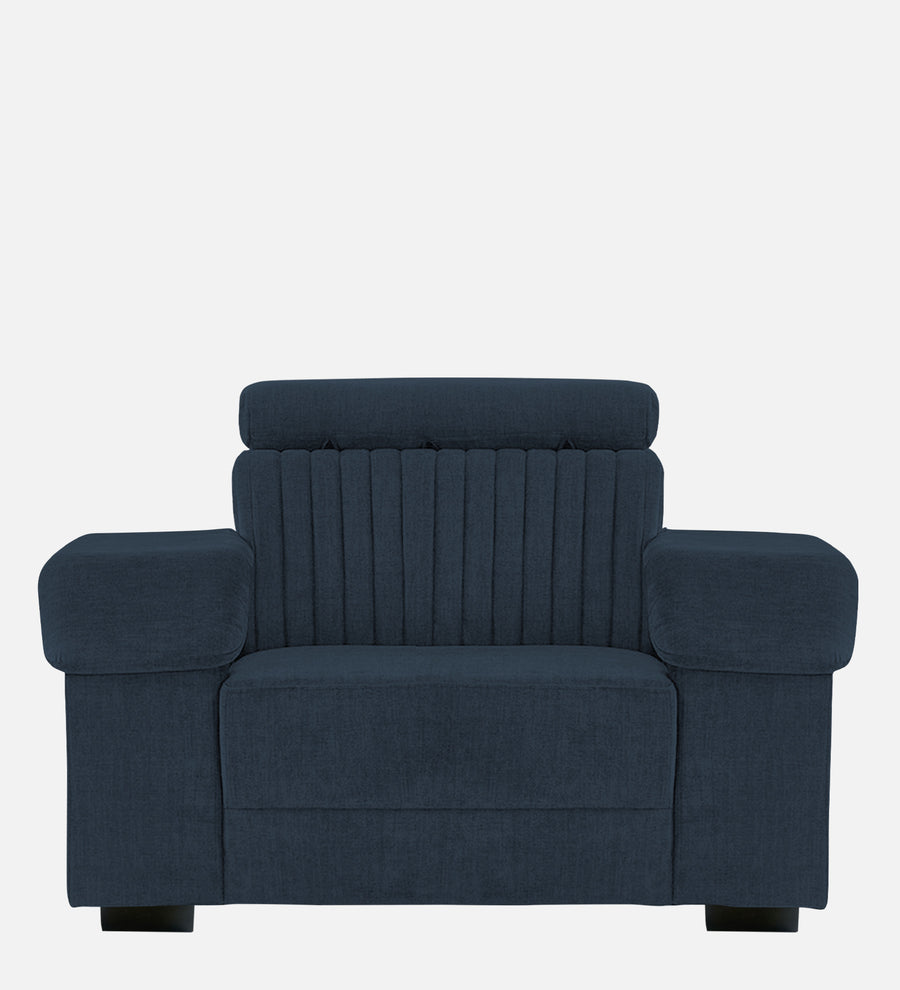 Draco Fabric 1 Seater Sofa In Denim Blue Colour - Febonic Living