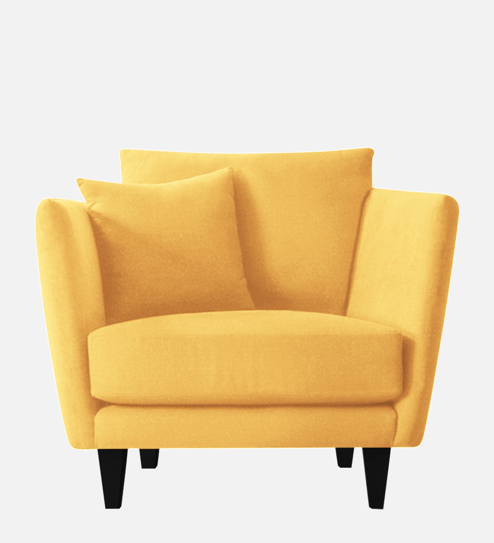 Norway Velvet 1 Seater Sofa In Turmeric Yellow Colour