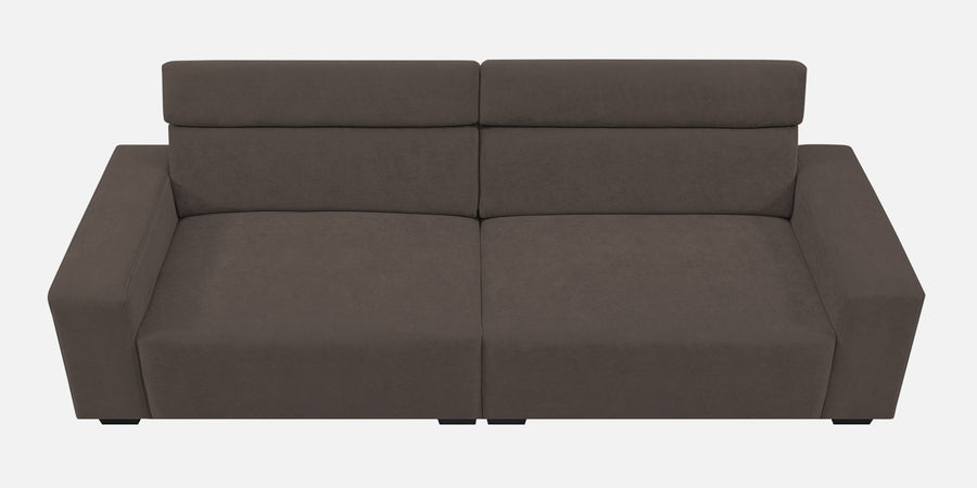 Hiro Fabric 3 Seater Sofa In Lito Brown Colour - Febonic Living