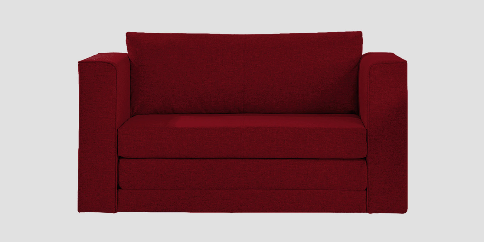 Kenia Fabric 2 Seater Foldable Sofa Cum Bed In Ruby Red Colour - Febonic Living
