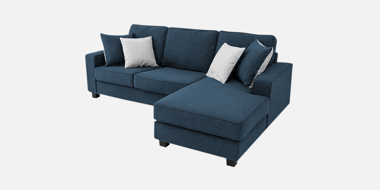 Ladybug Fabric LHS Sectional Sofa (2+Lounger) In Light Blue Colour