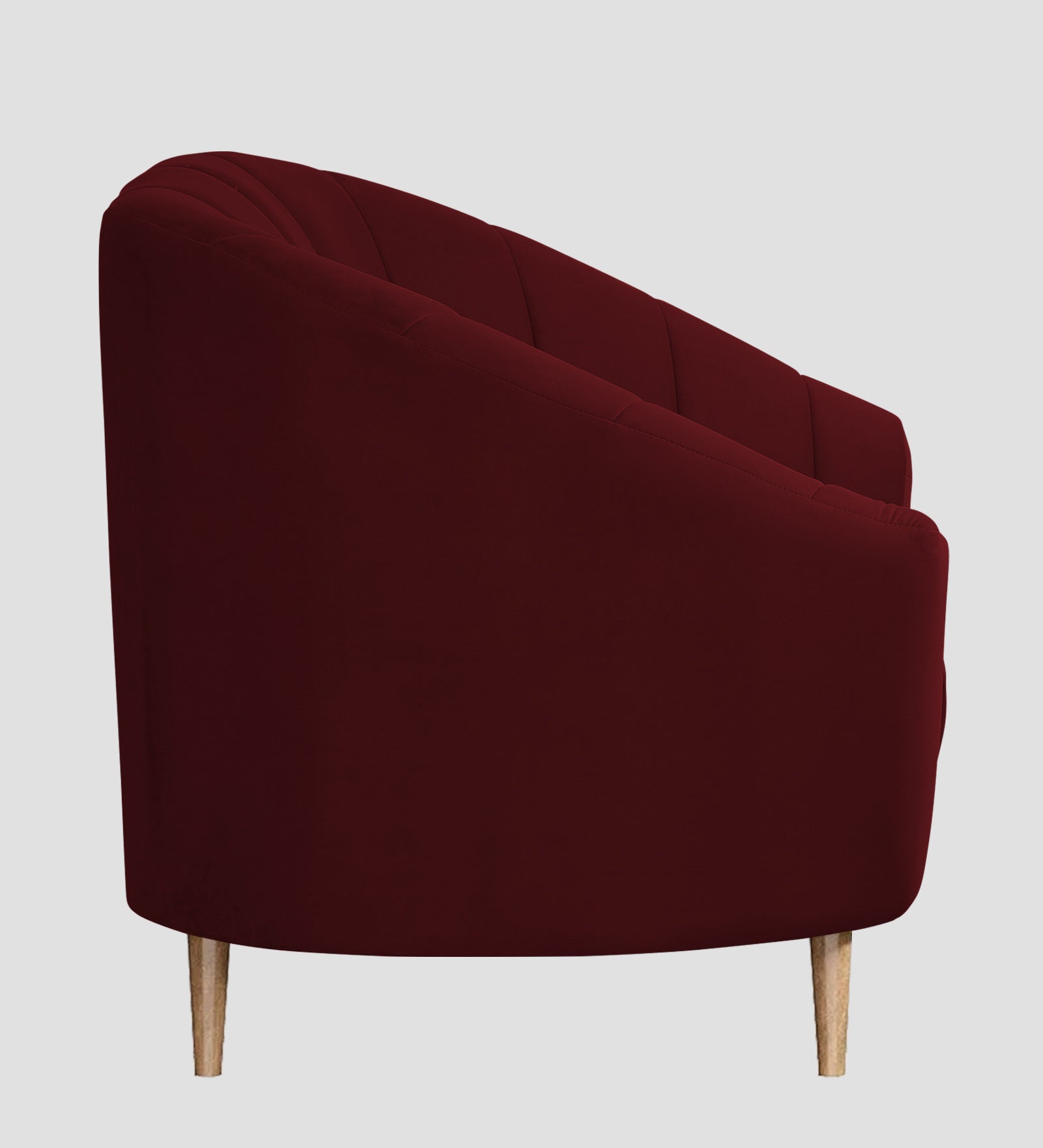 Nancy Velvet 1 Seater Sofa in Dark Maroon Colour