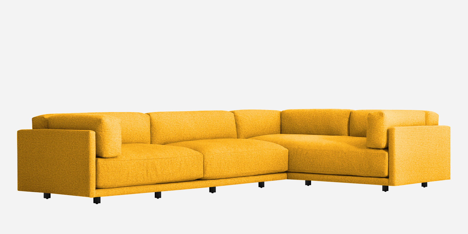 Nixon Fabric 6 Seater RHS Sectional Sofa In Bold Yellow Colour