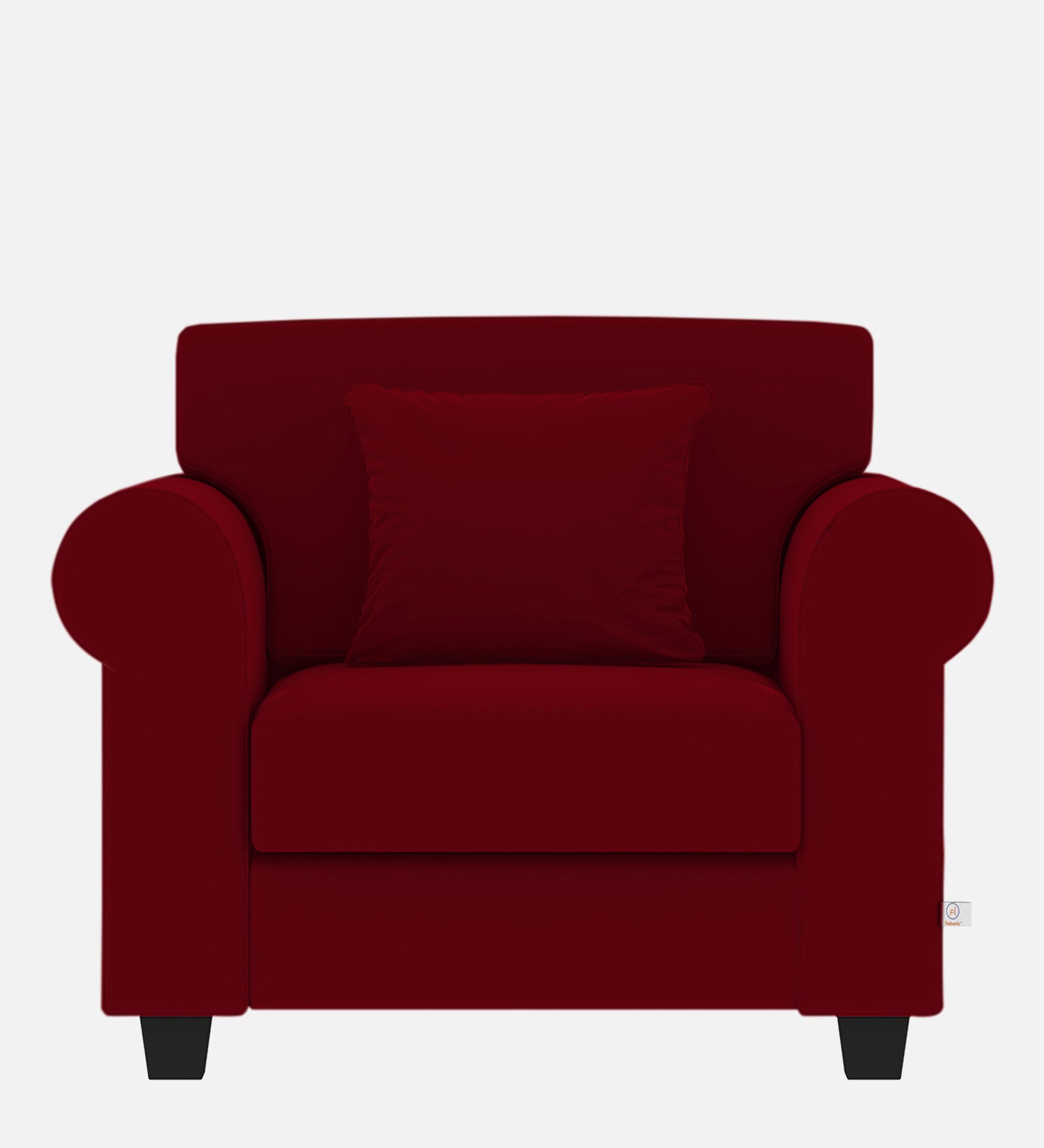 Numonk Velvet 1 Seater Sofa in Cherry Red Colour