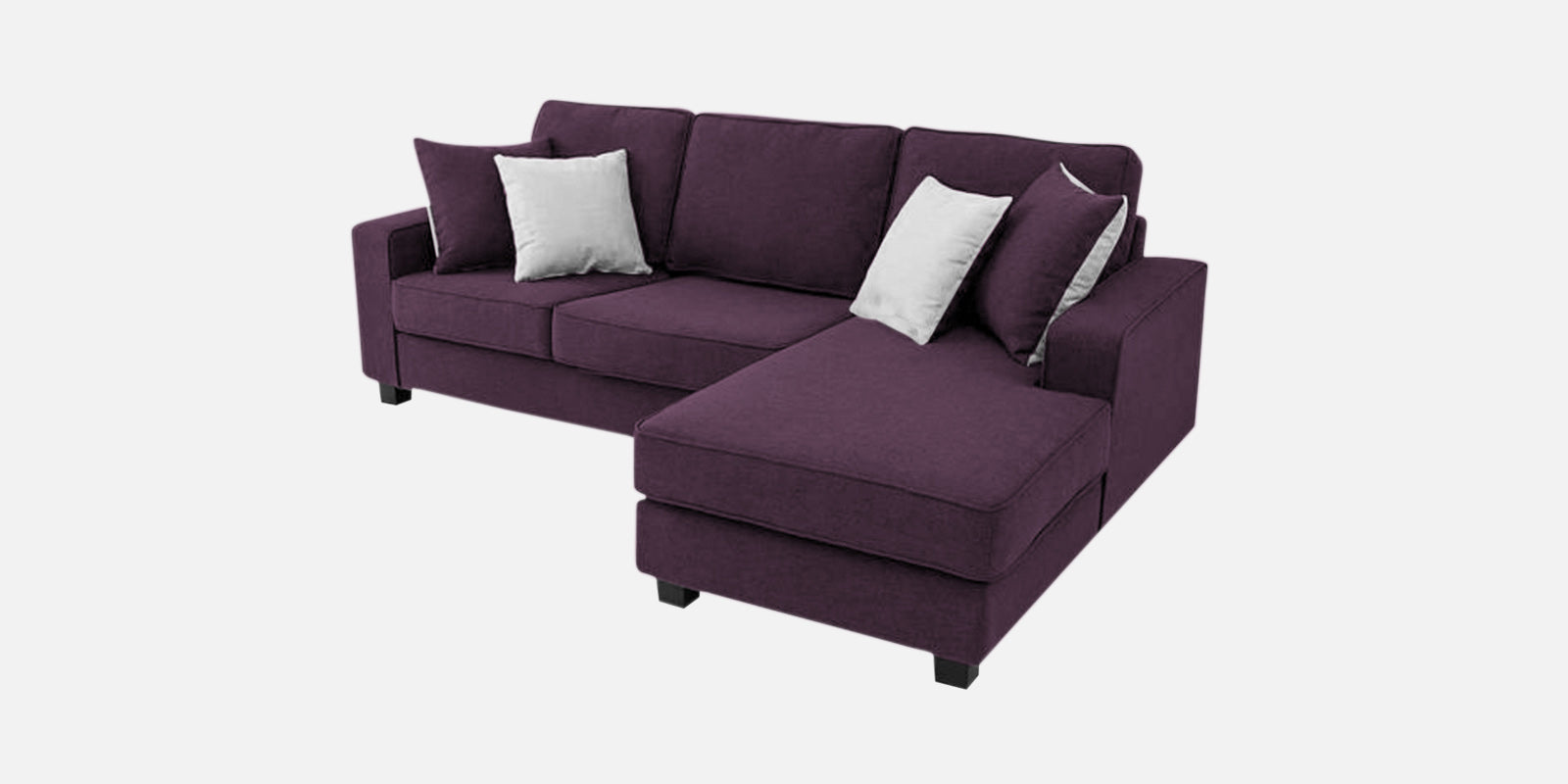 Ladybug Fabric LHS Sectional Sofa (2+Lounger) In Greek Purple Colour