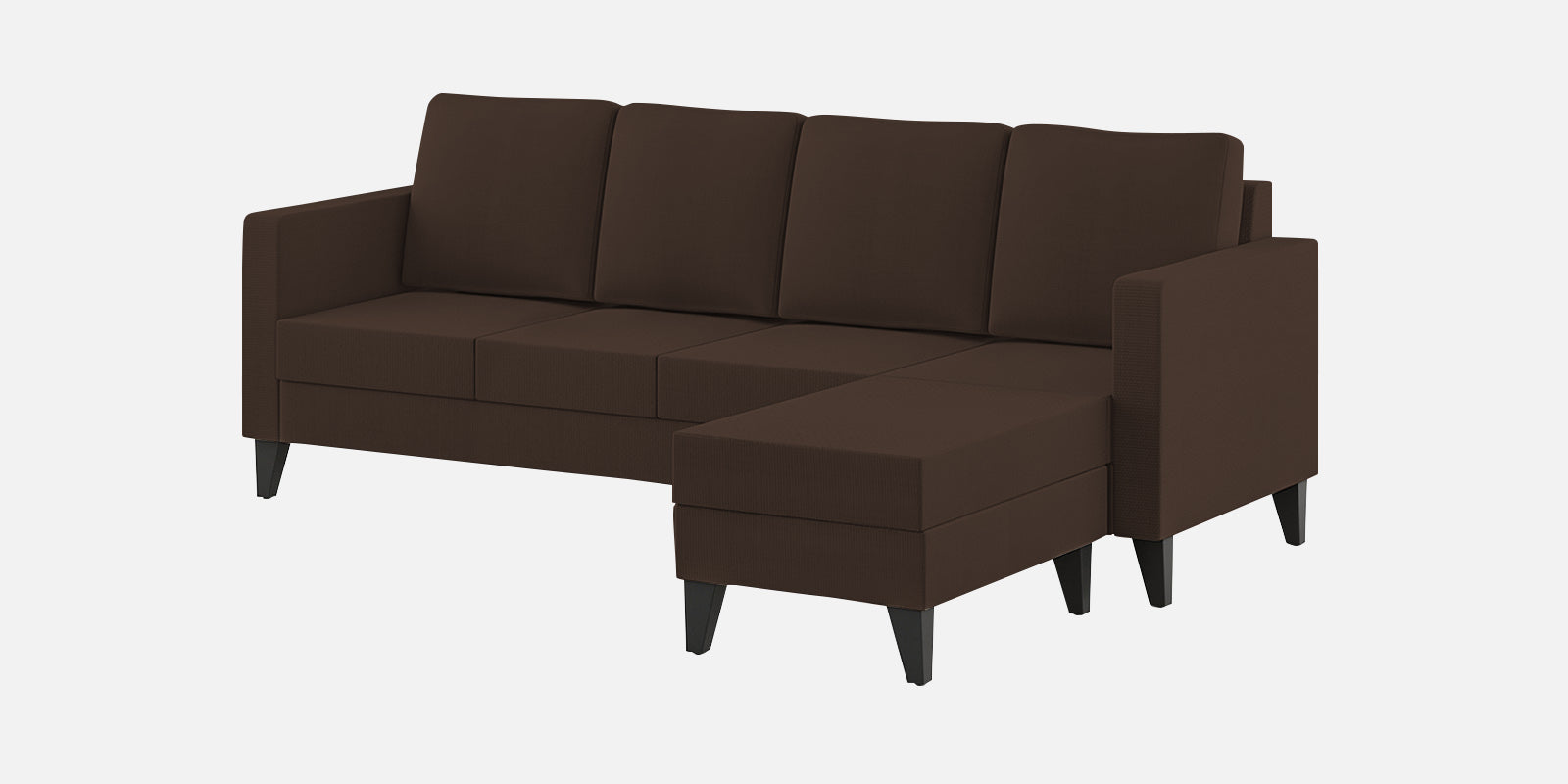 Nori Fabric LHS Sectional Sofa (3 + Lounger) In Cidar Brown Colour