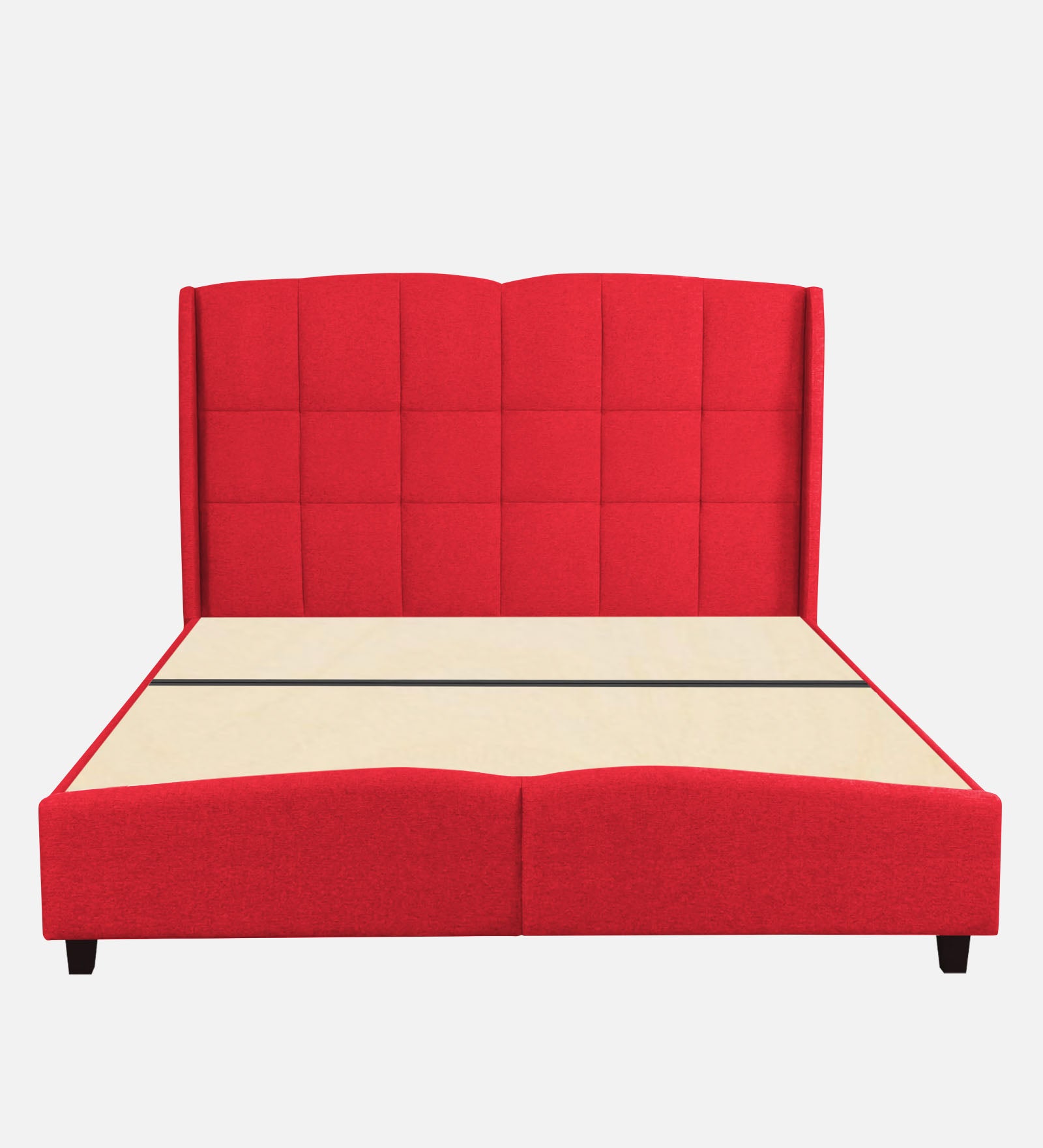 Jovi Velvet Queen Size Bed In Ox Blood Maroon In Colour