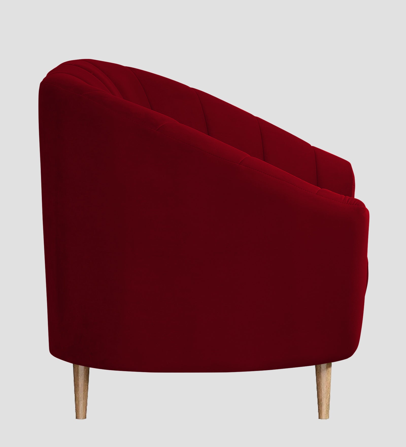 Nancy Velvet 1 Seater Sofa in Cherry Red Colour