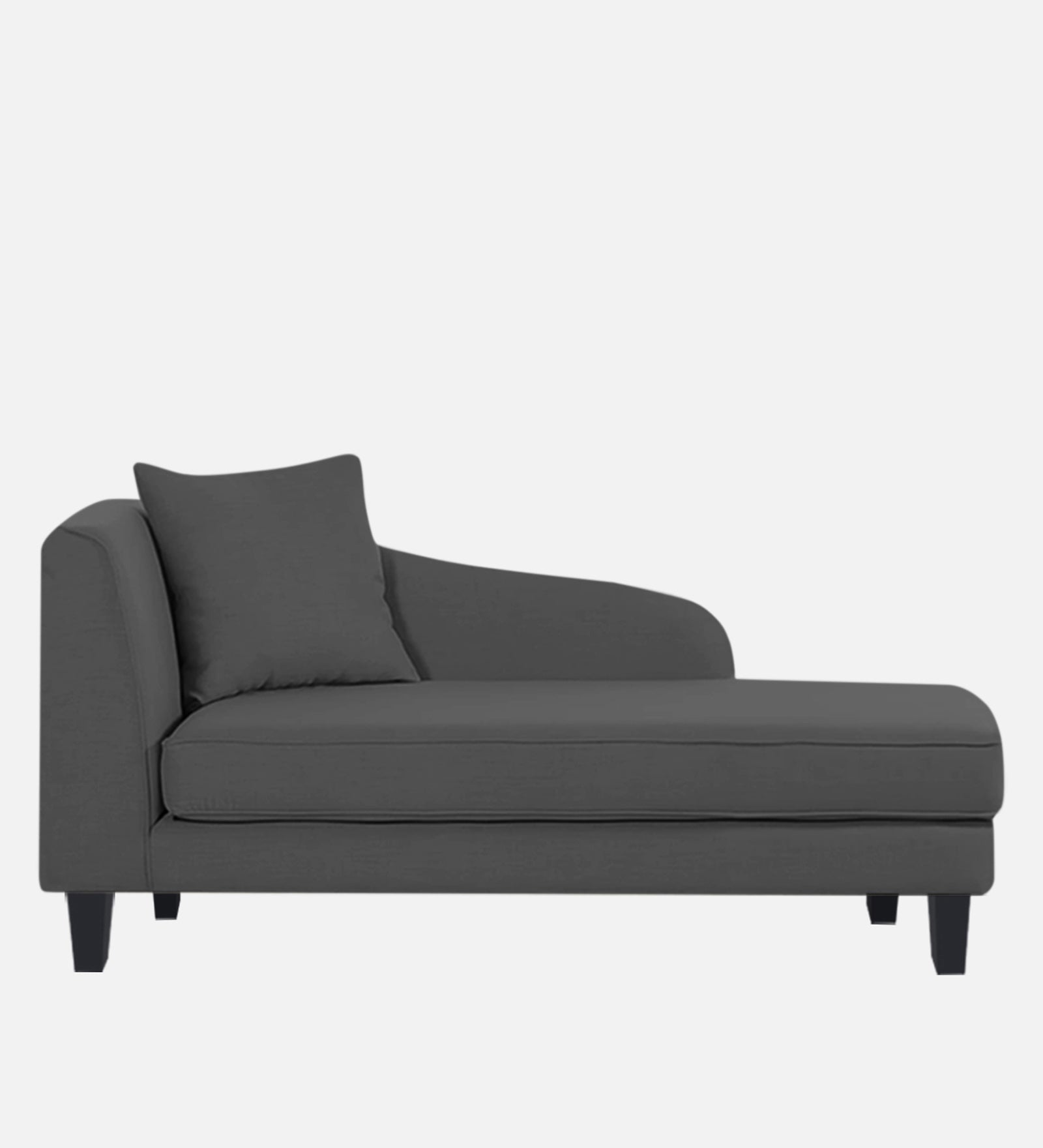 Louis Fabric RHS Chaise Lounger In Charcoal grey Colour