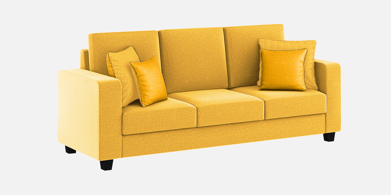 Nabi Fabric 3 Seater Sofa In Bold Yellow Colour