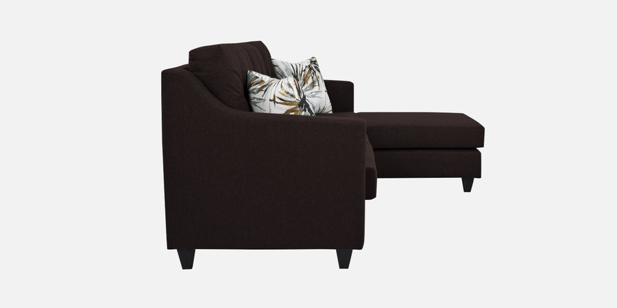 Welly Fabric Rhs Sectional Sofa 3 Lounger In Dark Brown Colour - Febonic Living