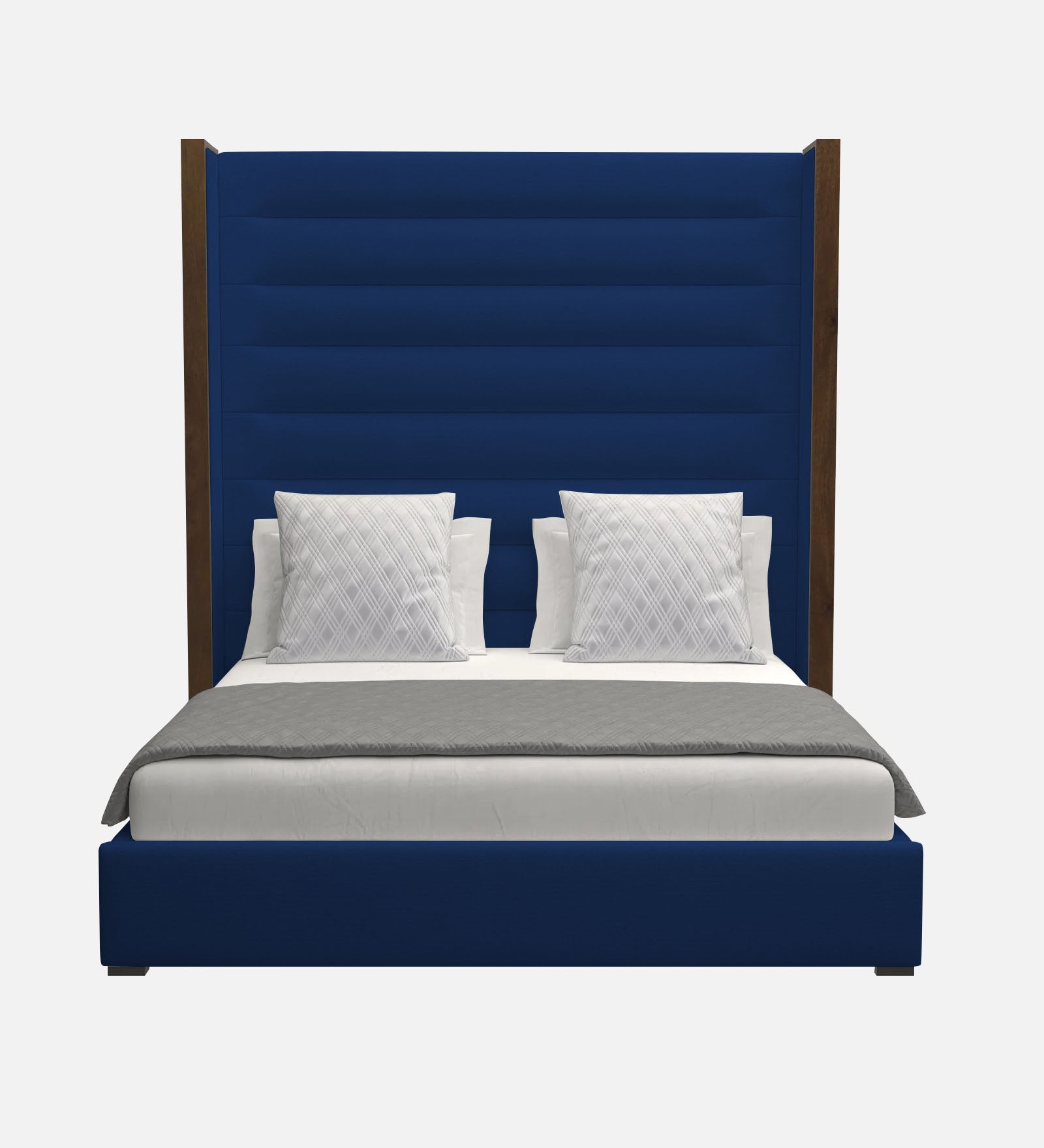 Sunny Fabric King Size Bed In Royal Blue Colour