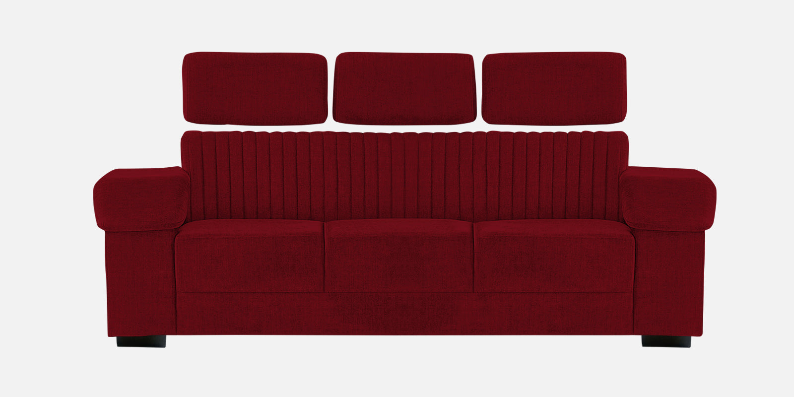 Draco Fabric 3 Seater Sofa In Ruby Red Colour - Febonic Living