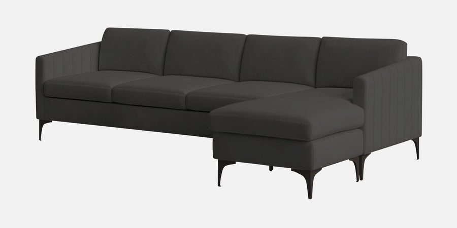 Haru Fabric Lhs Sectional Sofa 3 Lounger In Hory Grey Colour - Febonic Living