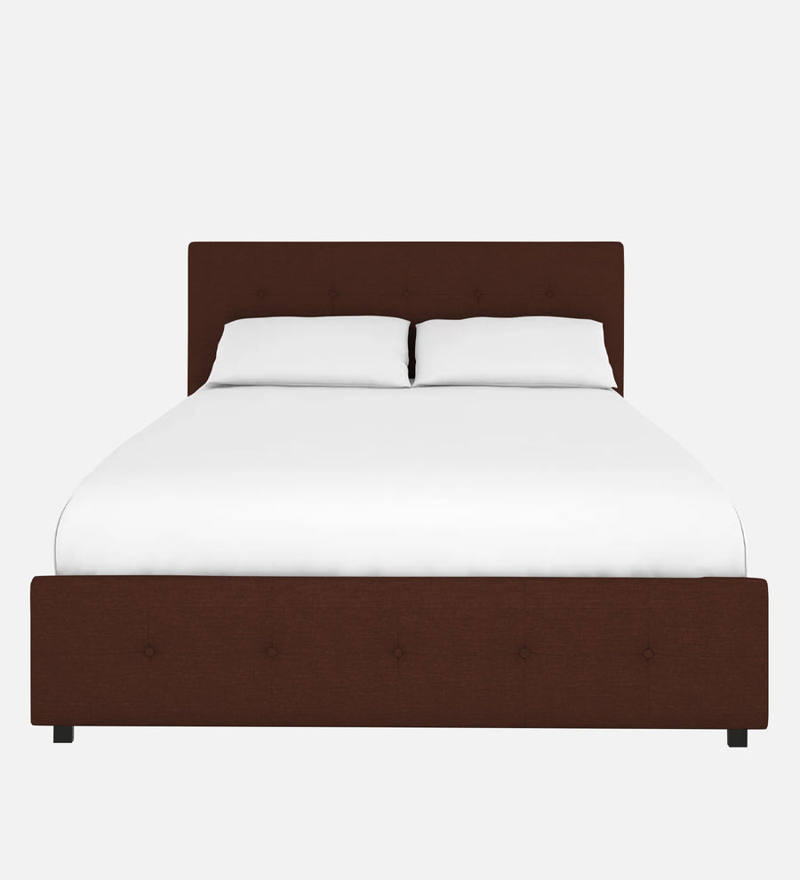 Lido Fabric Upholstered King Size Bed In Coffee Brown Colour With Drawer Storage - Febonic Living