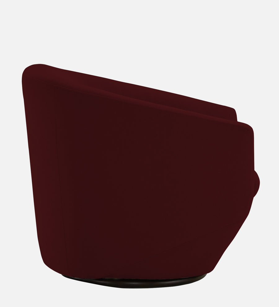 Haddie Velvet Swivel Chair In Blood Maroon Colour - Febonic Living