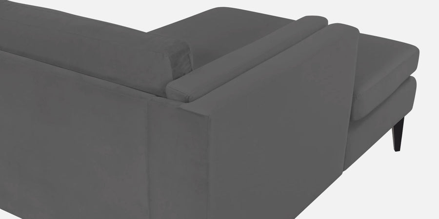 Jasper Velvet Lhs Sectional Sofa 3 Lounger In Davy Grey Colour - Febonic Living
