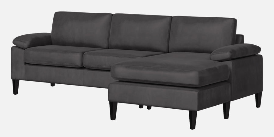 Vegas Velvet Lhs Sectional Sofa 3 Lounger In Davy Grey Colour - Febonic Living