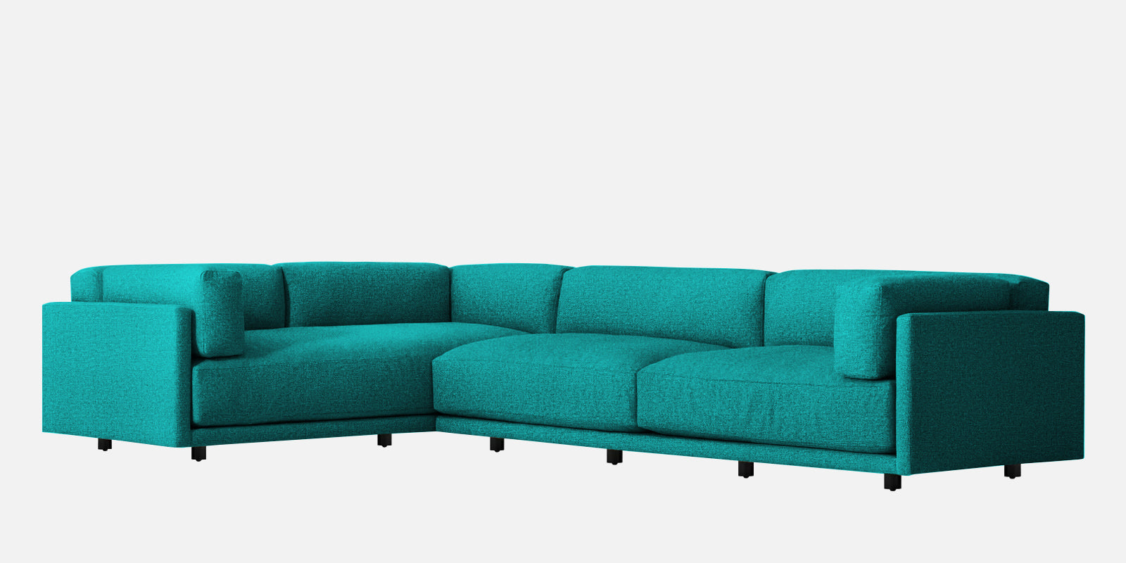 Nixon Fabric 6 Seater LHS Sectional Sofa In Sea Green Colour