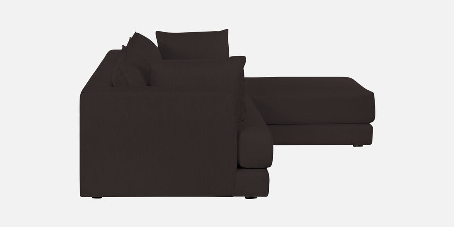 Ziggy Fabric Lhs Sectional Sofa 3 Lounger In Pebble Brown Colour - Febonic Living