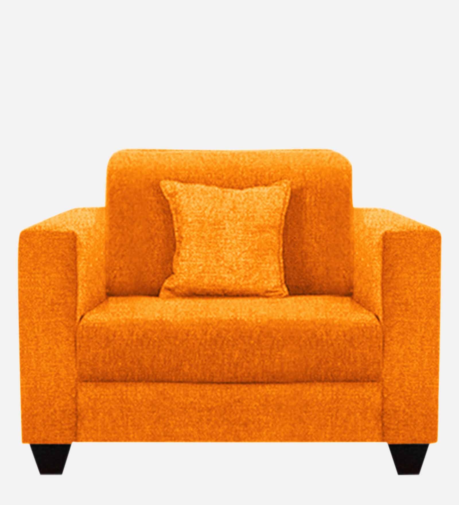 Nebula Fabric 1 Seater Sofa in Vivid Orange Colour