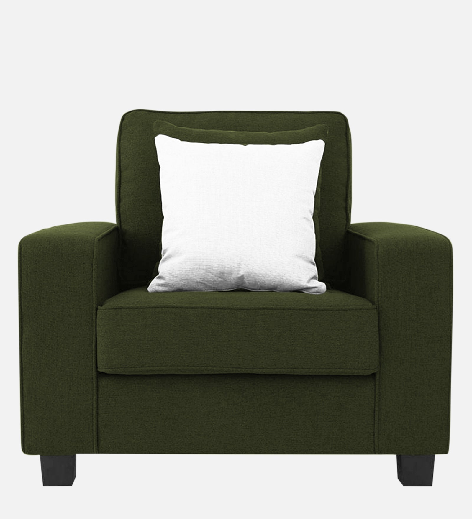 Ladybug Fabric 1 Seater Sofa In Olive Green Colour