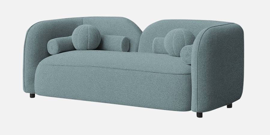 Corny Boucle Fabric 2 Seater Sofa In Stormy Blue Colour - Febonic Living
